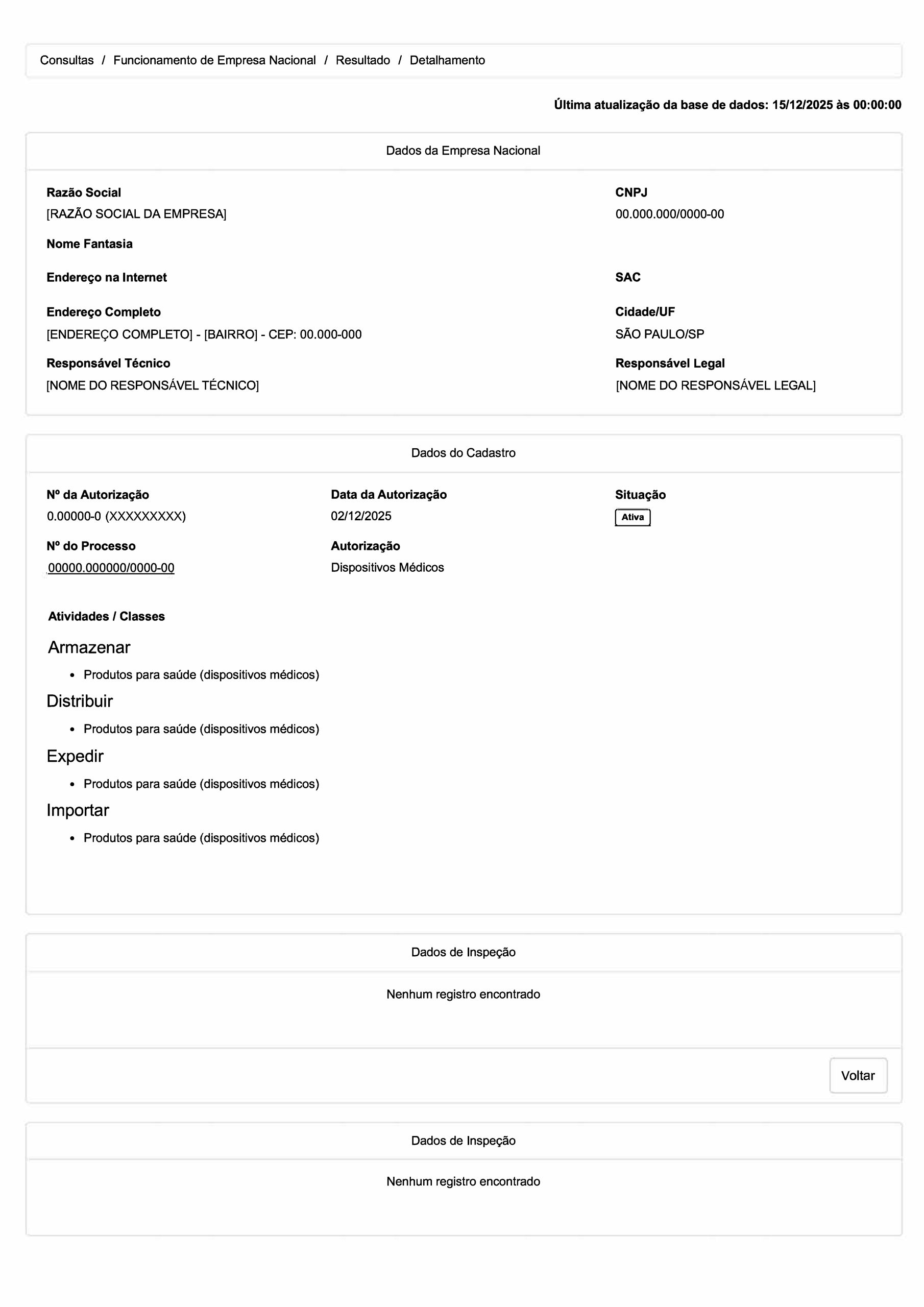 Exemplo de AFE Anvisa