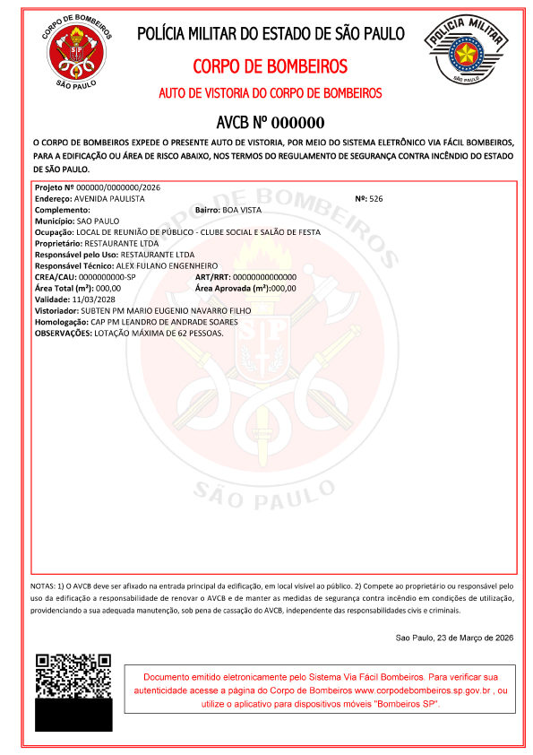 Exemplo AVCB