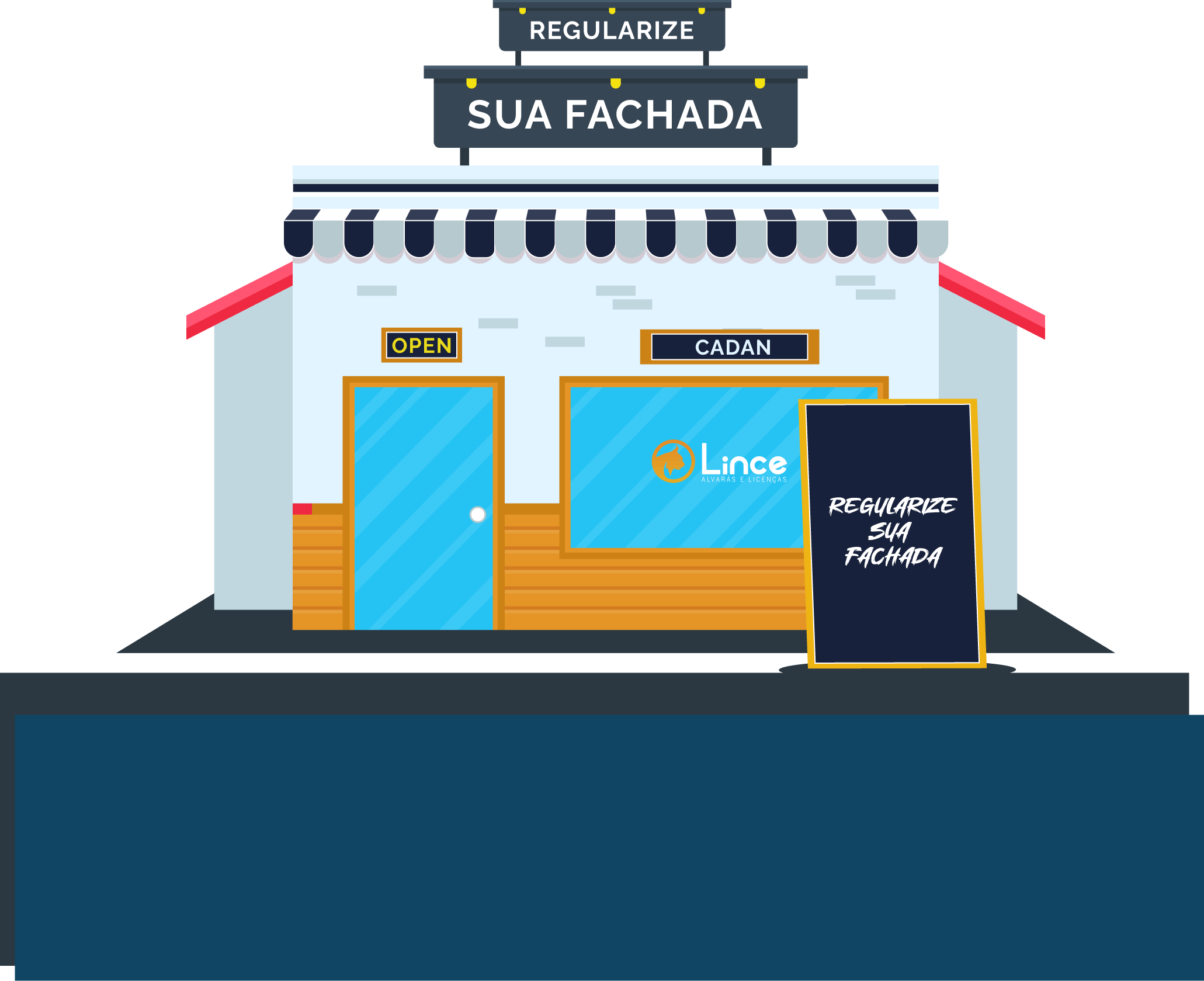 Ilustração da fachada CADAN da Lince