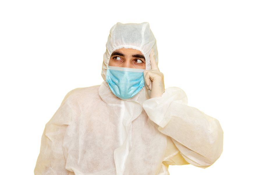 Profissional utilizando equipamento de proteção